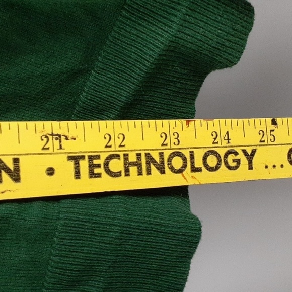 Vince Camuto Lantern Sleeve Sheer Emerald Kelly Green Sweater - Picture 6 of 10